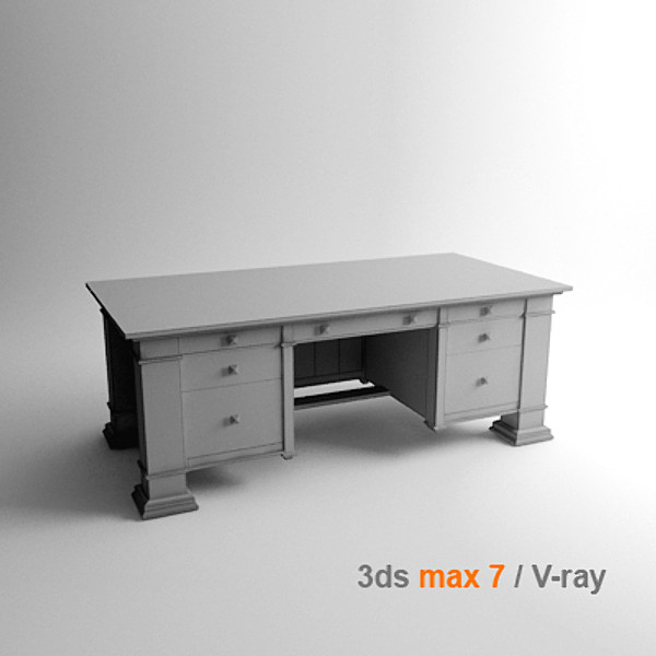 design table desk 3d dxf - Executive Desk by lajhar